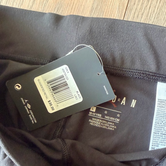 New Girls Jordan Black Leggings - Picture 3 of 4